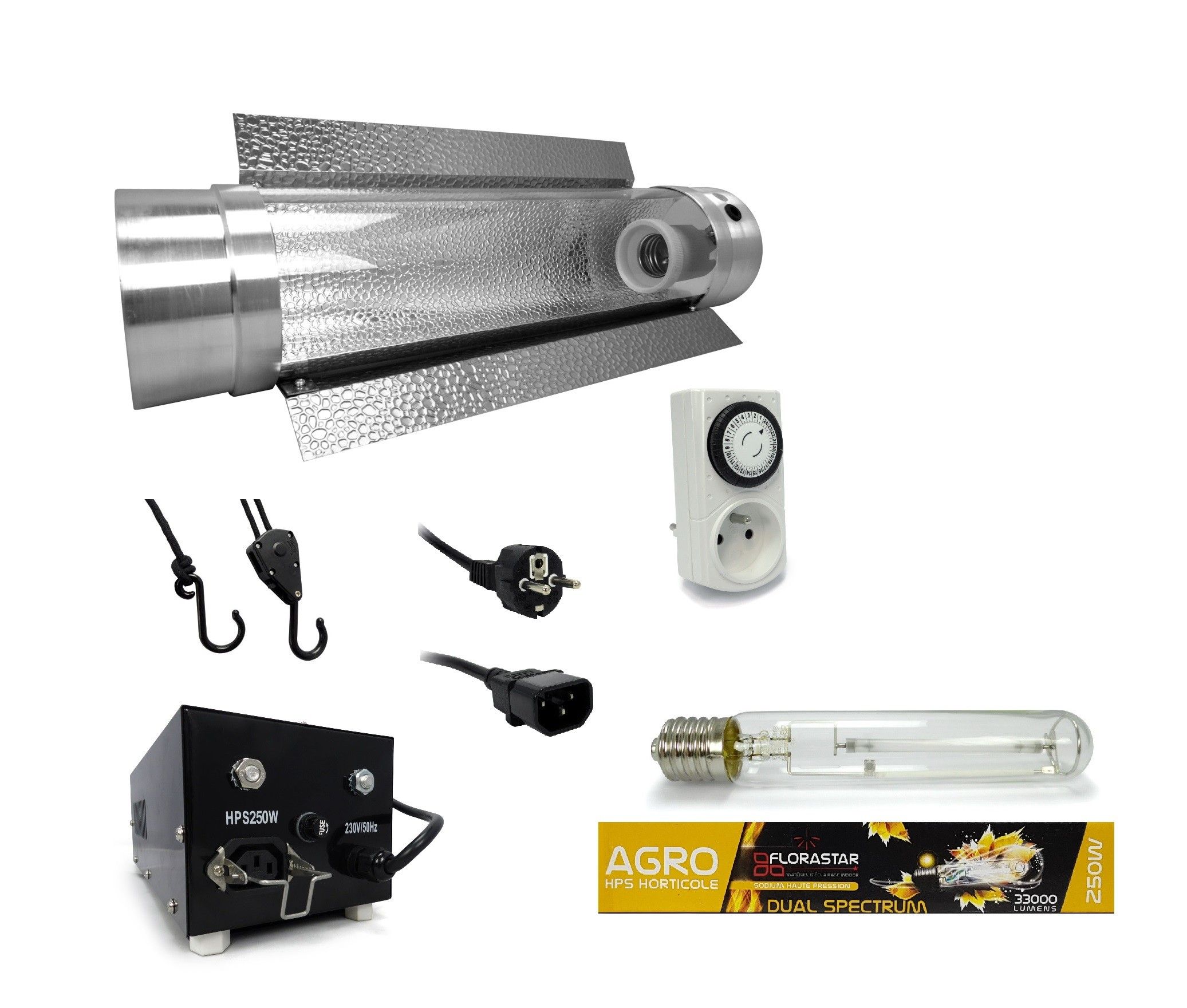 cooltube Kit lampe 250W Florastar Agro Black Box
