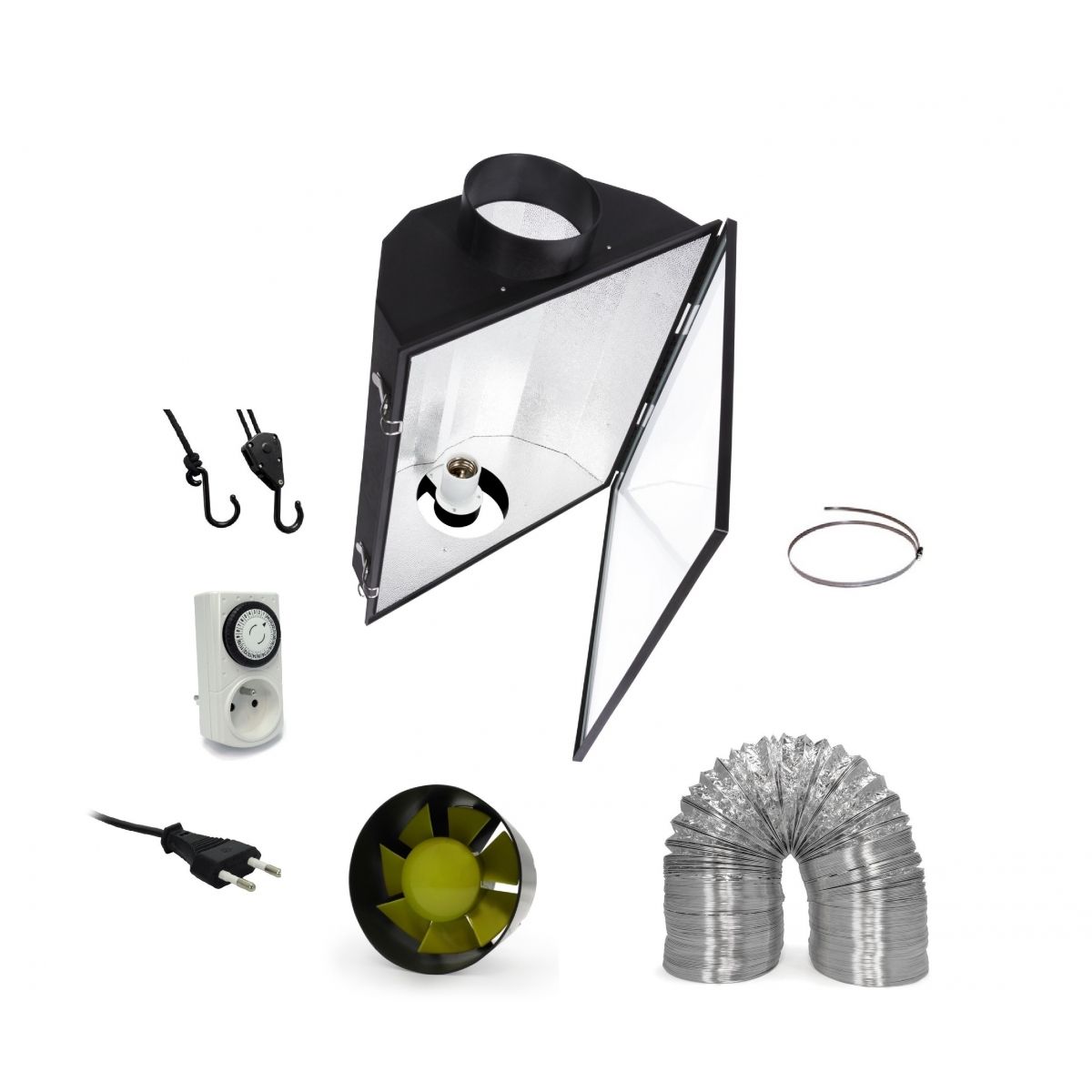 Réflecteur Horticole PEARLPRO - Pour Ampoules HPS/MH 150W à 1000W, Meilleure Diffusion De La Lumière
