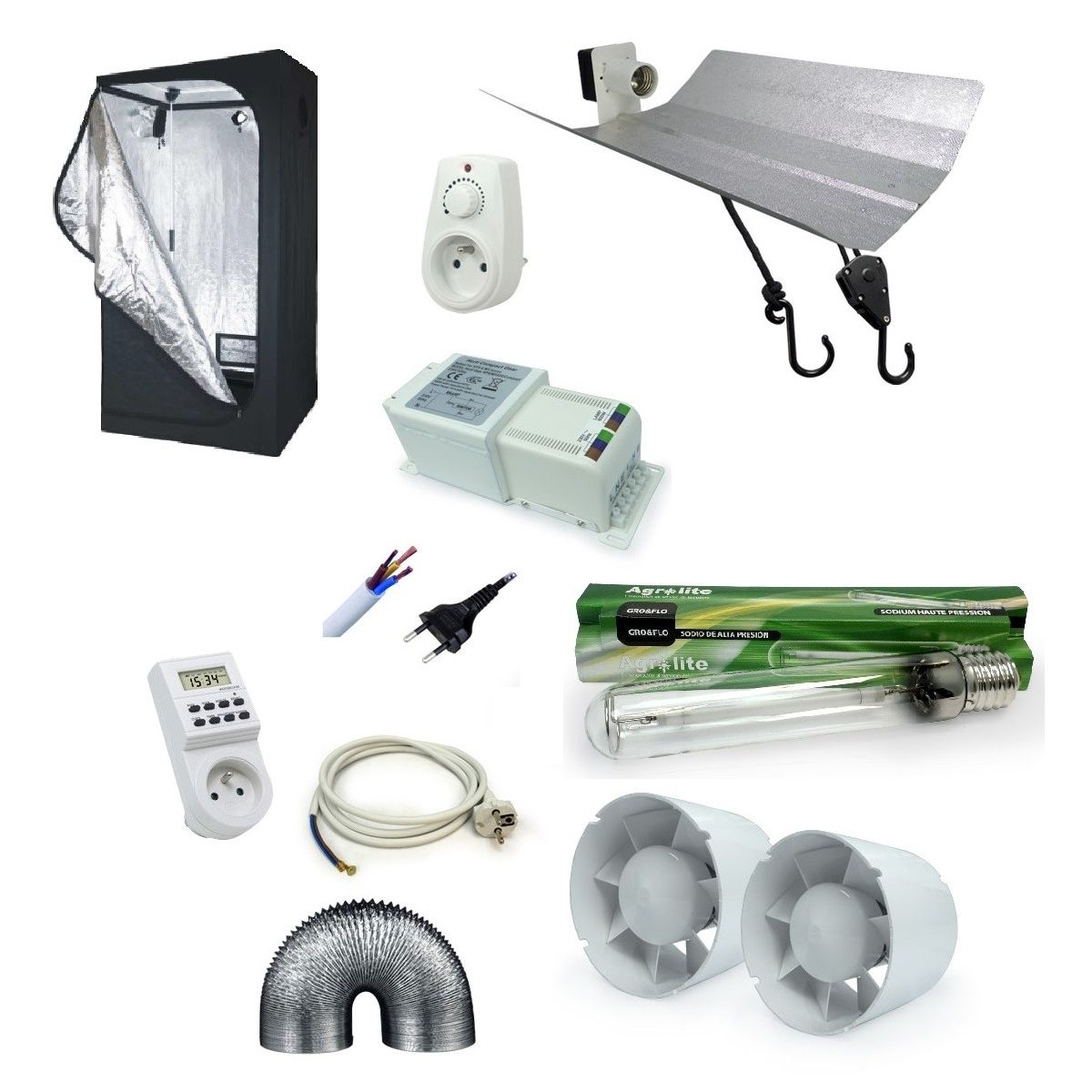 PACK chambre de culture Agrolite 400W et Probox 100x100x200 cm