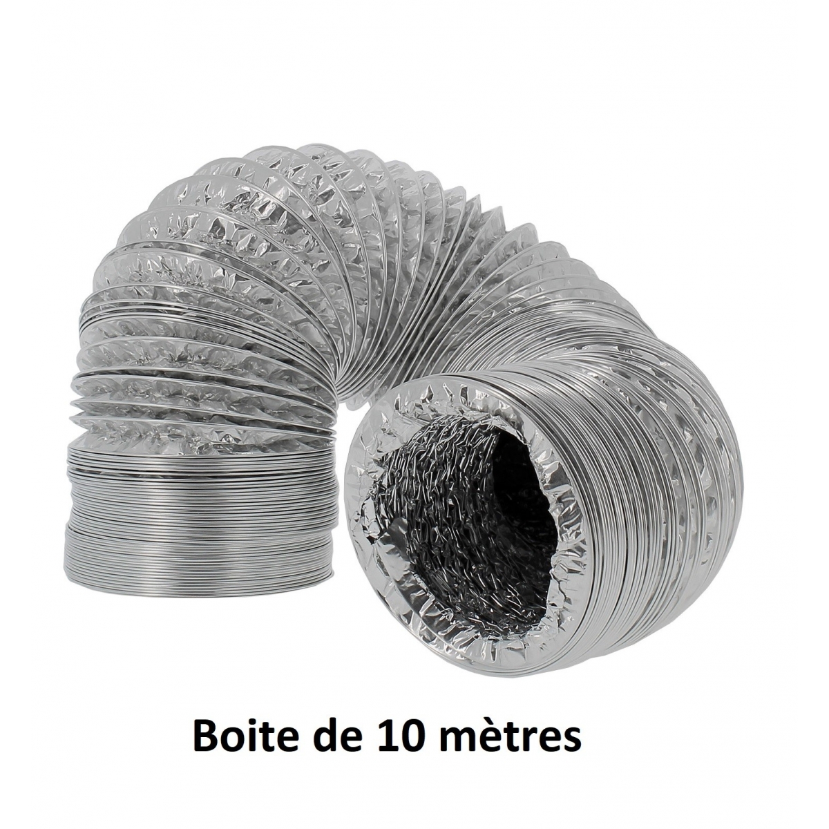 Gaine souple nu aluminium - Ø 80 mm - Couronne de 10 m - Vortice