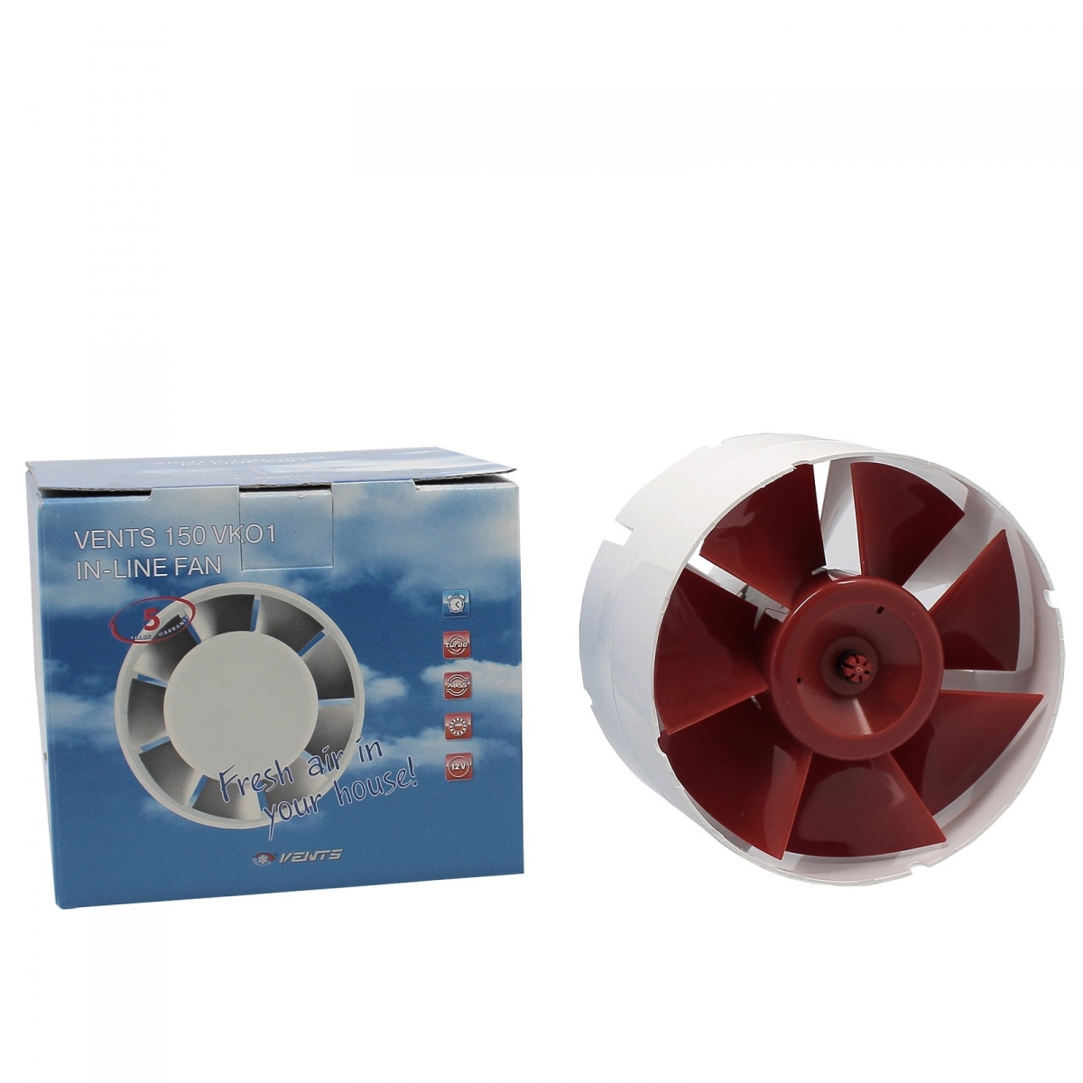 blauberg UK 100 style th Silencieux standard 100 mm ventilateur d'extraction d'air – Blanc brillant 