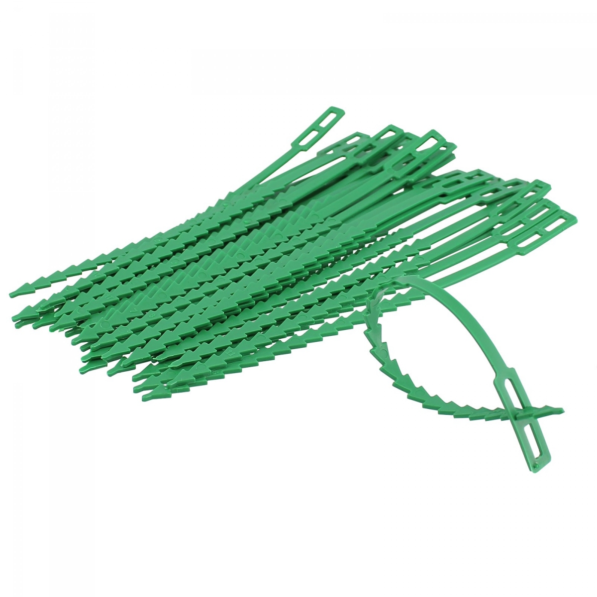 COM-FOUR® 200x Liant végétal en plastique vert - stabiliser les plantes -  pinces à plantes - attache tuteur plante (14 cm)