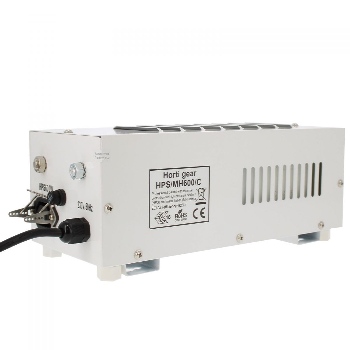Ballast Horticole 1000W White Box Pro Gear - Pour Lampe HPS/MH, IP20, Fusible De Protection, Rendement élevé