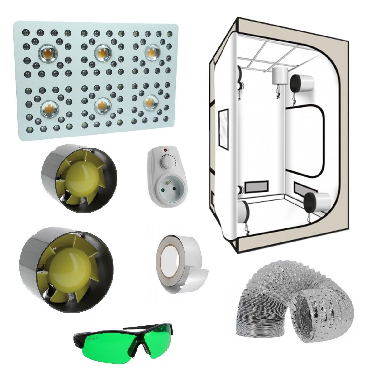 Pack chambre de culture GPro White 120 et système Led 780W