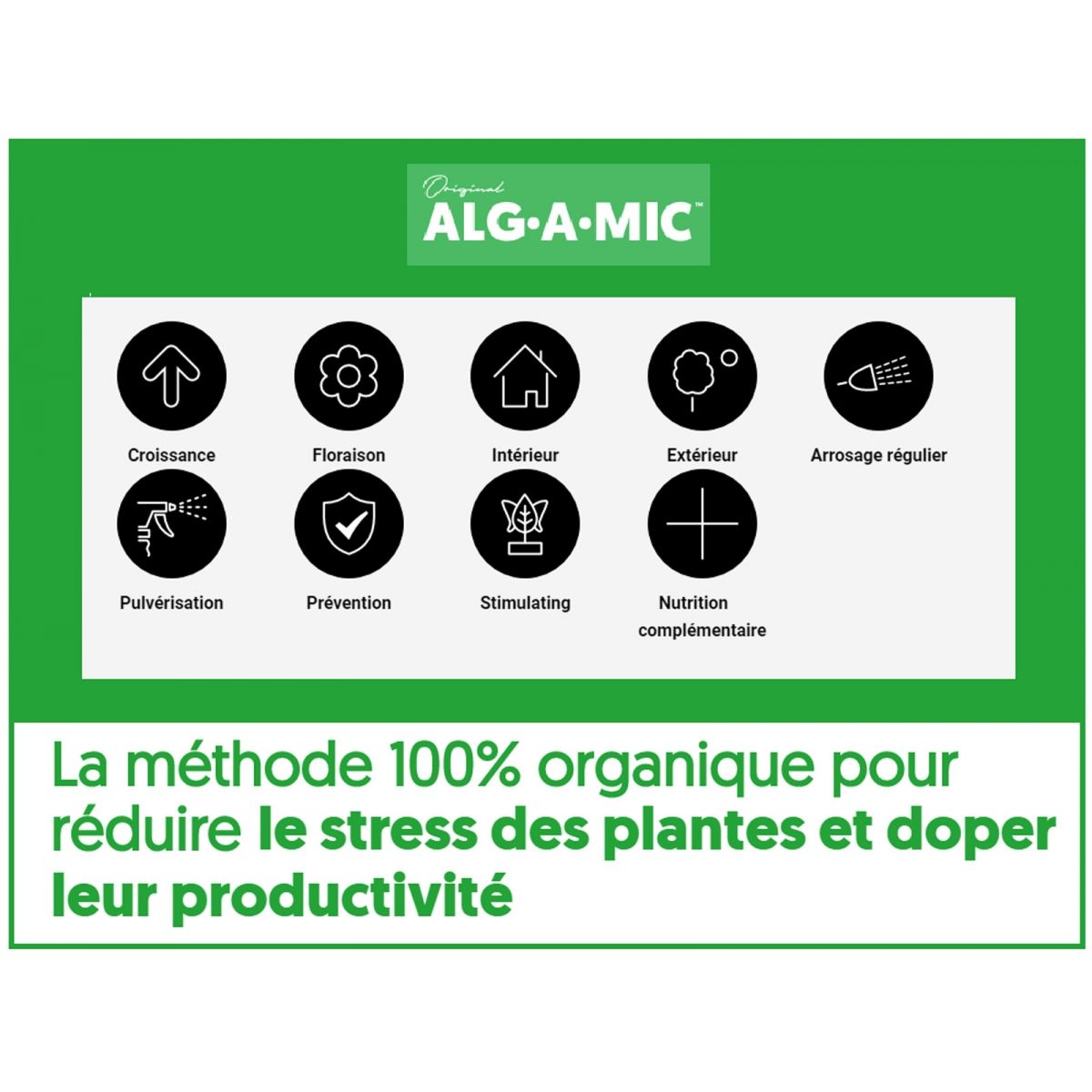 BioBizz Alg-a-mic 1 Litre - Stimulant/Engrais Biologique à Base D'algues Marines - Pour Plantes En Terre Et Coco