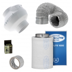 Kit ventilation anti-odeurs - filtre au charbon + extracteur
