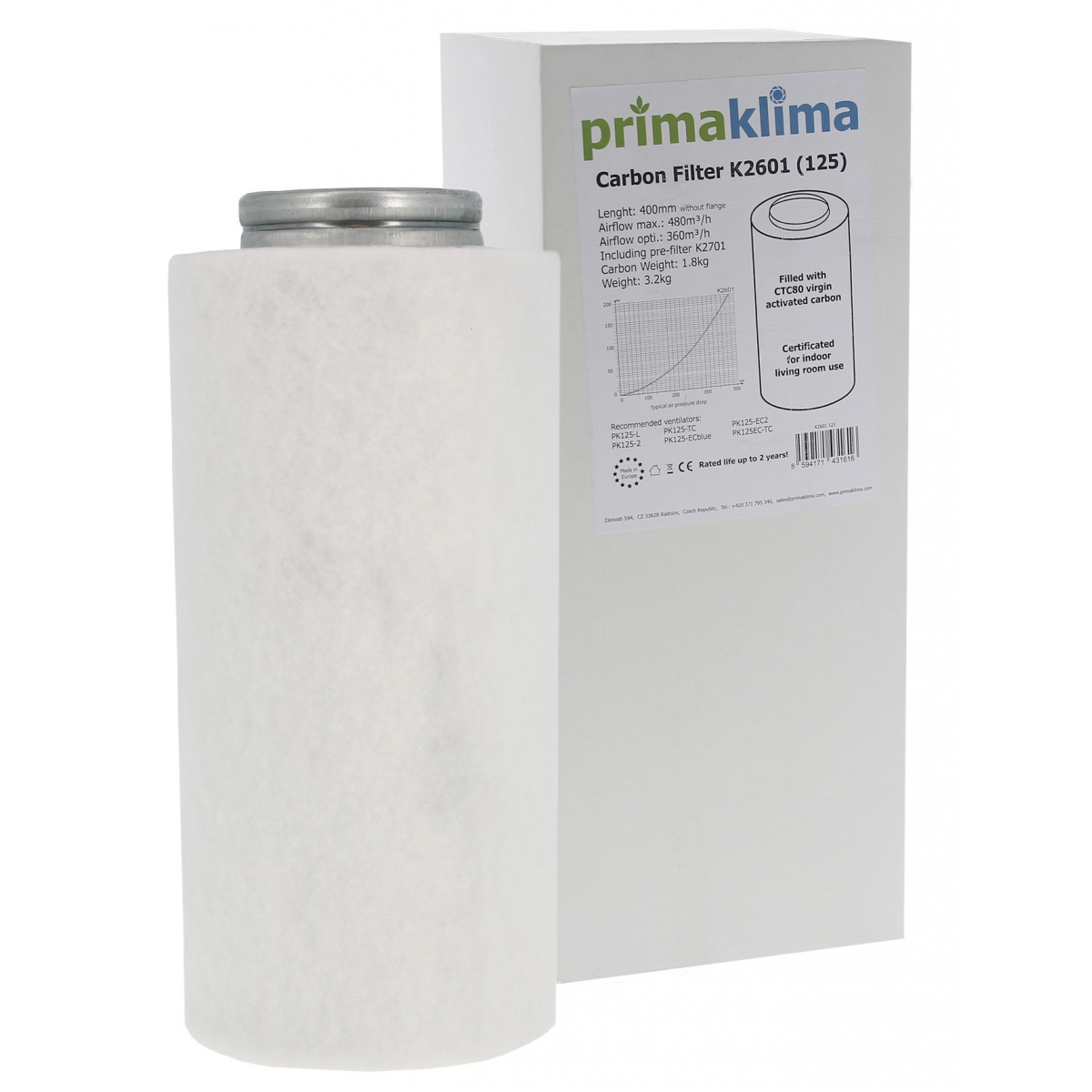 Pré-filtre de rechange pour filtre à charbon Prima Klima 900 m3/h