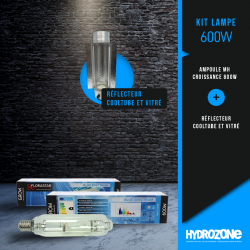 Kit lampe MH Croissance 600W - Réflecteur Cooltube & Vitré