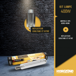 Kit lampe Agro 400W - Réflecteur Cooltube & Vitré