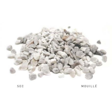 GRAVIER CONCASSES BLANC CARRARE 8/12 - 10Kg