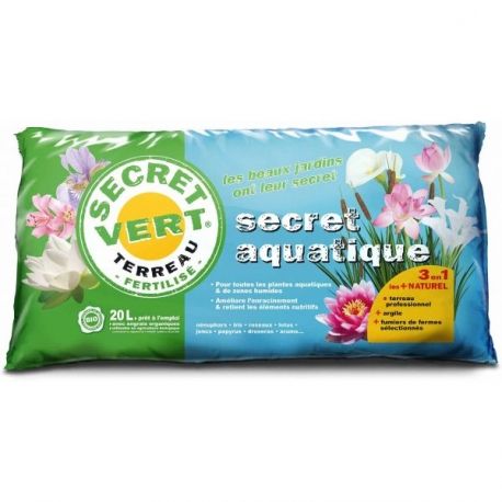 Terreau pour plantes aquatiques UAB - Secret Vert - Sac de 20L