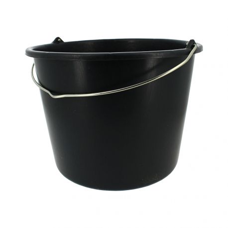 Seau 20L noir avec anse et graduation – Plastique 100% recyclé
