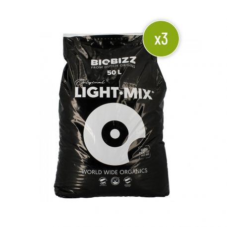 Lot de 3 sacs de terreaux BIOBIZZ LIGHT MIX 50L