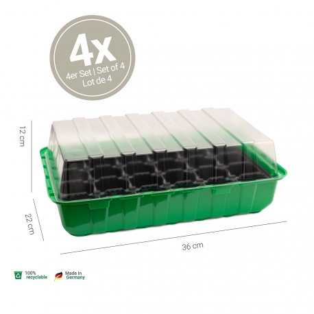 Lot de 4 mini-serres M - 36x22x13 cm - Romberg