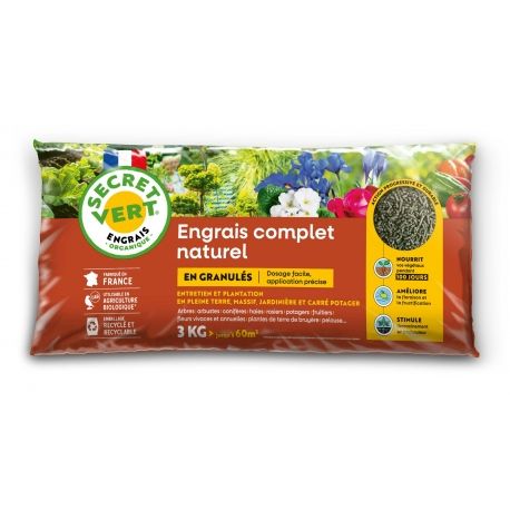 Engrais complet naturel UAB - Sac de 3kg - Secret vert
