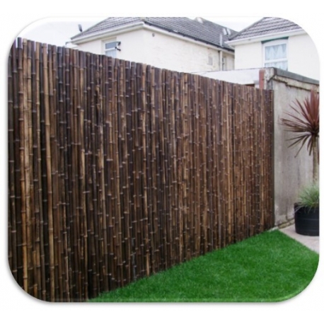 Brise-vue naturel en bambou noir rond, Ø30/40 - 150X200cm - Occultation jardin