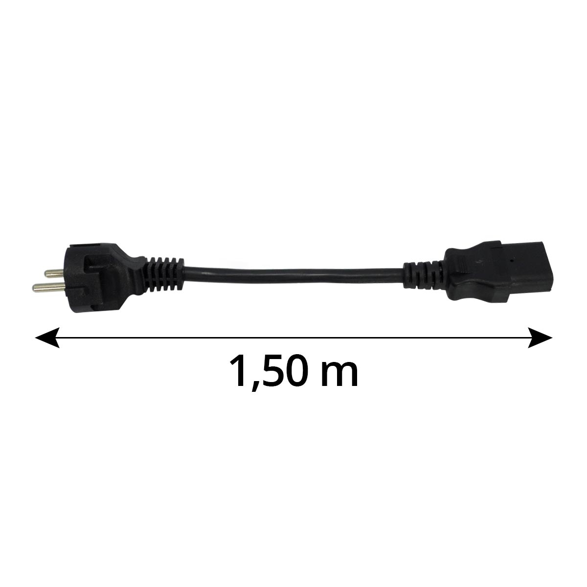 IEC mâle droit C14 - fils 3*1.5mm de 2 mètres - câblage d'intérieur