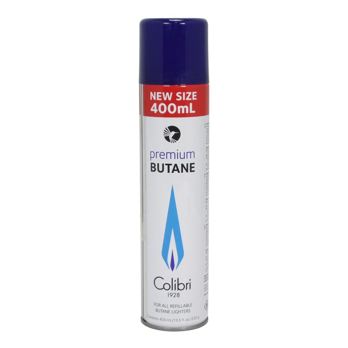 Gaz à briquet Colibri butane zéro impureté en bouteille de 400ml