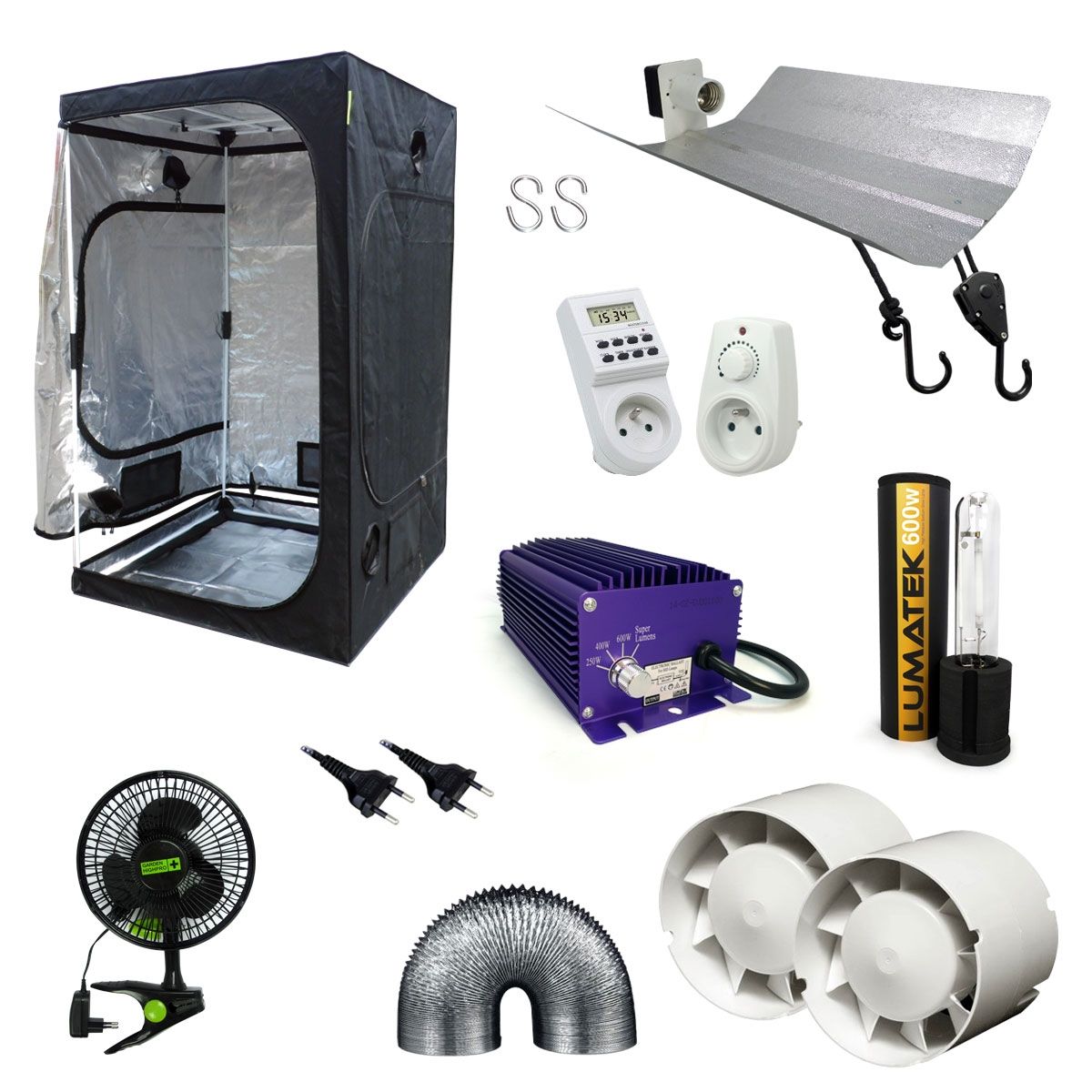 Pack chambre de culture 600W avec éclairage Lumatek complet