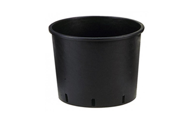 Pot rond de 10 litres en plastique noir 24 x 24 cm - Hydrozone